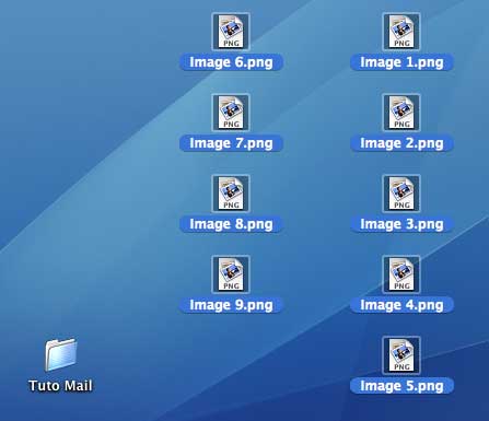 Faire glisser les images à l'intérieur du dossier