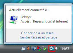 Accéder au réseau par la zone de notification