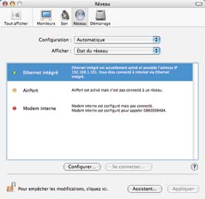 Préférences Réseau