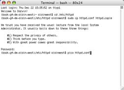 copier httpd.conf dans le Terminal