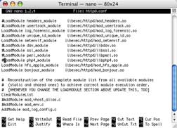Modifier le fichier httpd.conf
